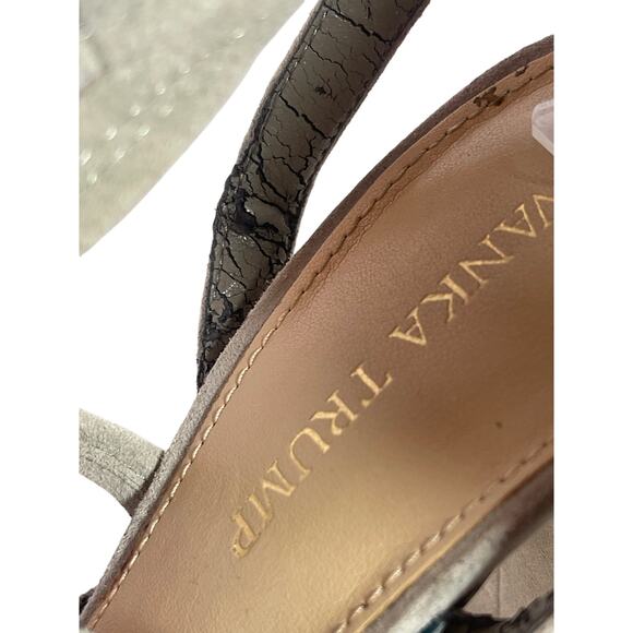 Ivanka Trump Taupe Suede Lace Up Strappy Heel 8 1/2 - Picture 7 of 8